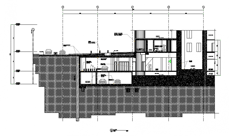 House building two floor with basement constructive section cad drawing details dwg file