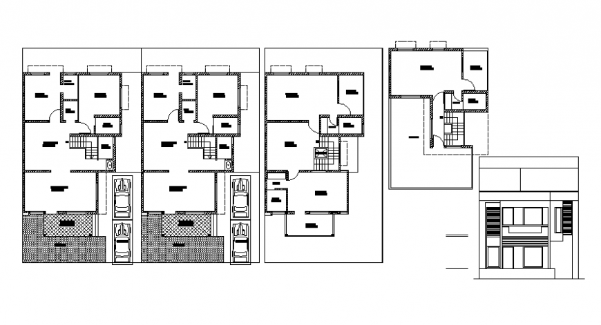 House CAD 2d drawings plan elevation autocad software file
