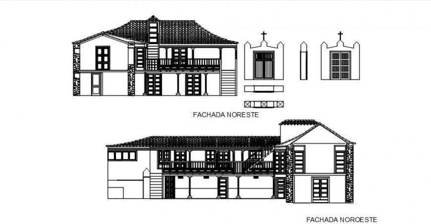 House CAD drawings detail elevation 2d view autocad file