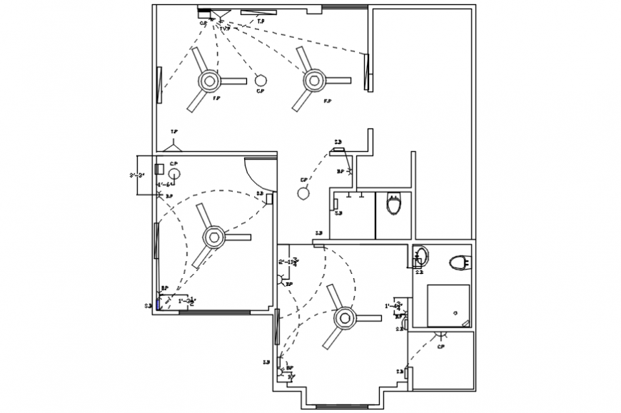 House ceiling electrical layout plan cad drawing details dwg file