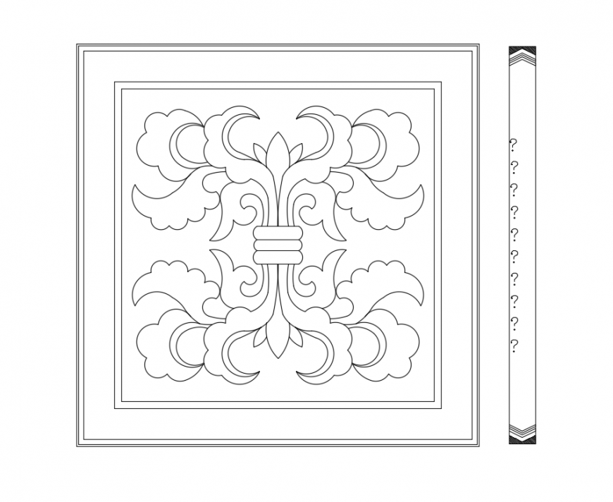 House ceiling panting cad block details dwg file