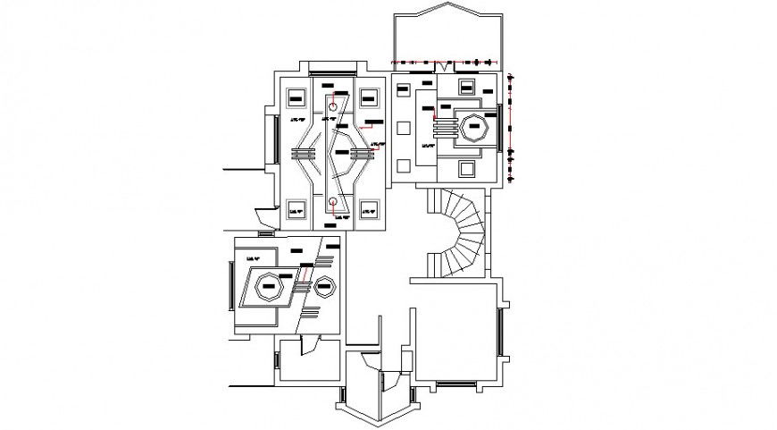 House ceiling plan structure details of full house dwg file