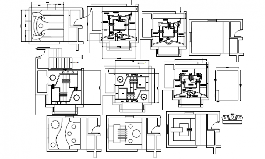 House ceiling plans and furniture cad drawing details dwg file