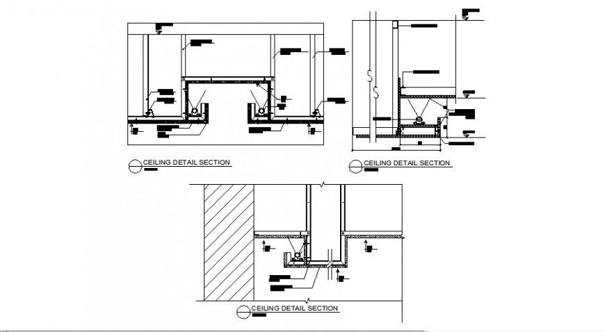House Ceiling Section Plan and Structure CAD DWG File Download