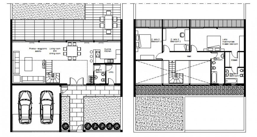 House center line plan 2d drawing in autocad