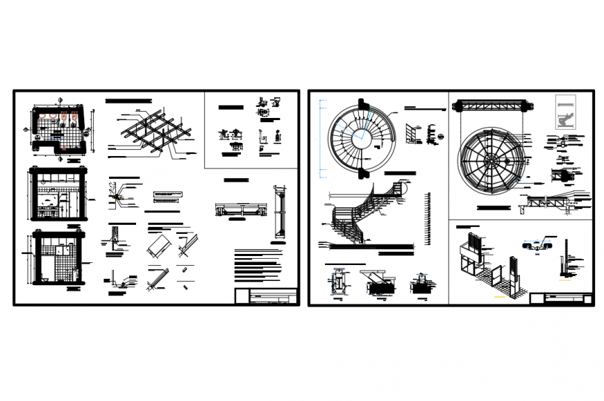 House construction and ceiling construction and structure details dwg file