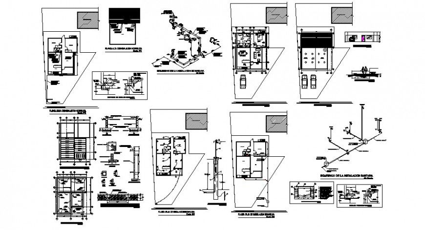 House construction plan drawings detail 2d view autocad file