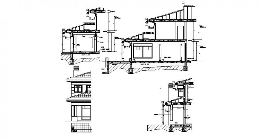 House cut out section 2d view CAD block autocad file