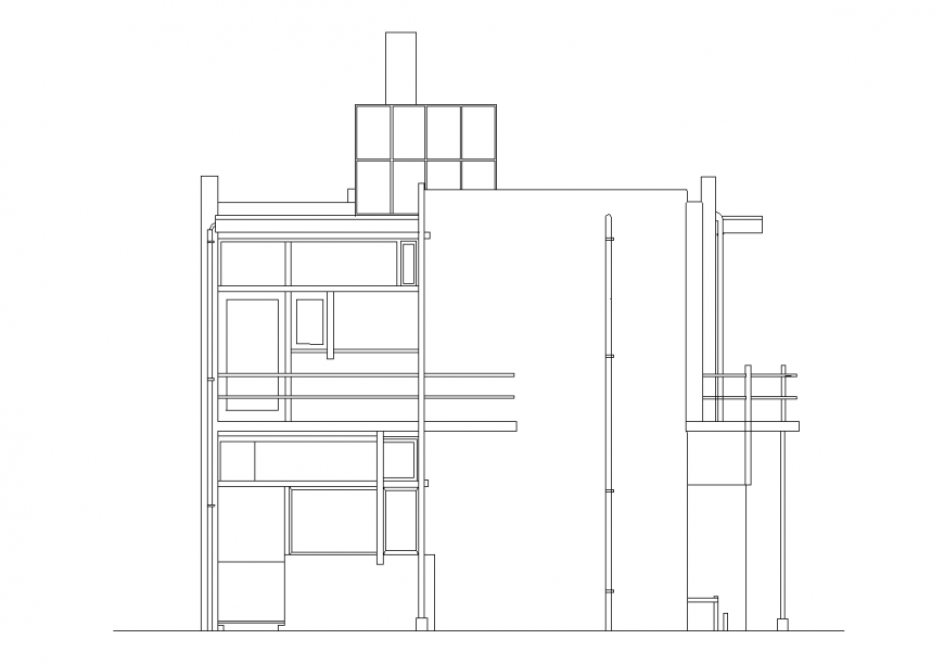 House design with architecture view dwg file
