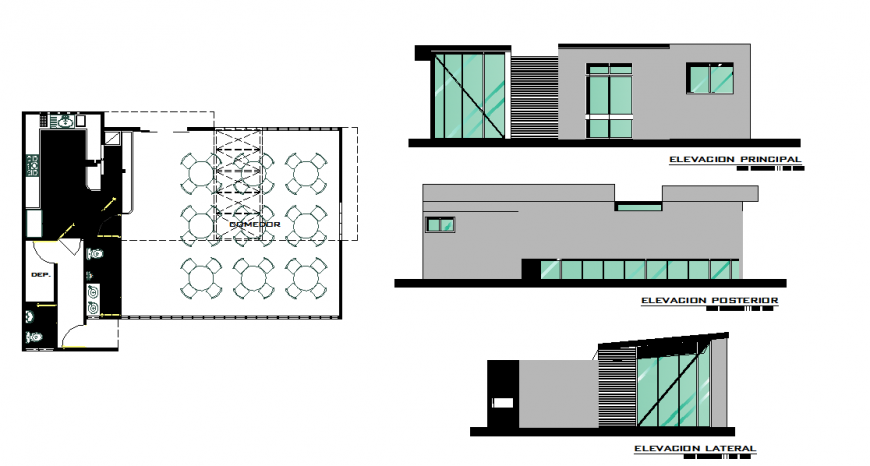 House Detail in Dining Area & Bath Room Detail