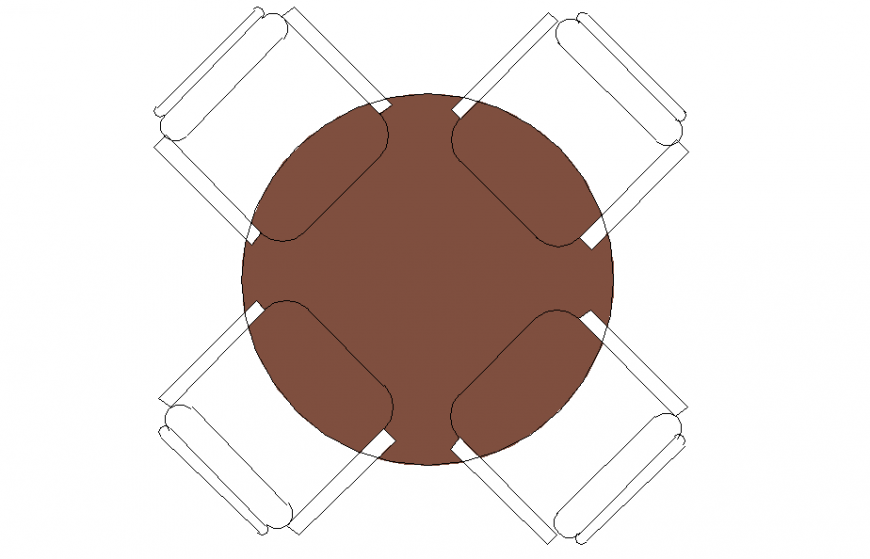 House Dining Table Block Detail in DWG file