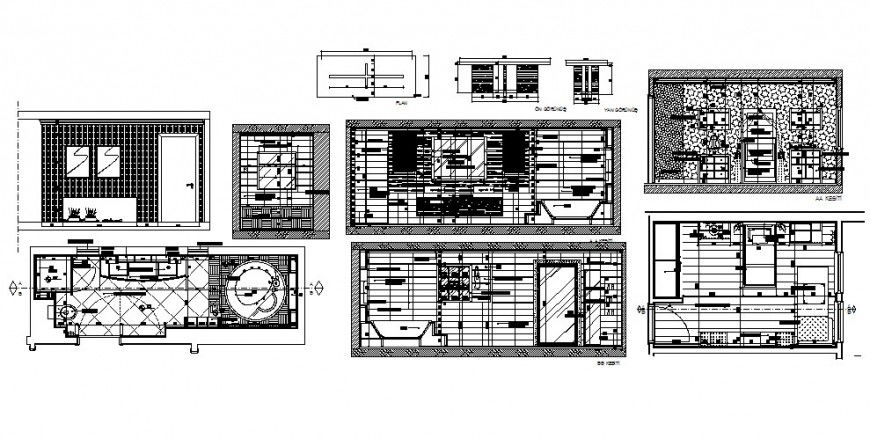 House door and window details with furniture cad drawing details dwg file