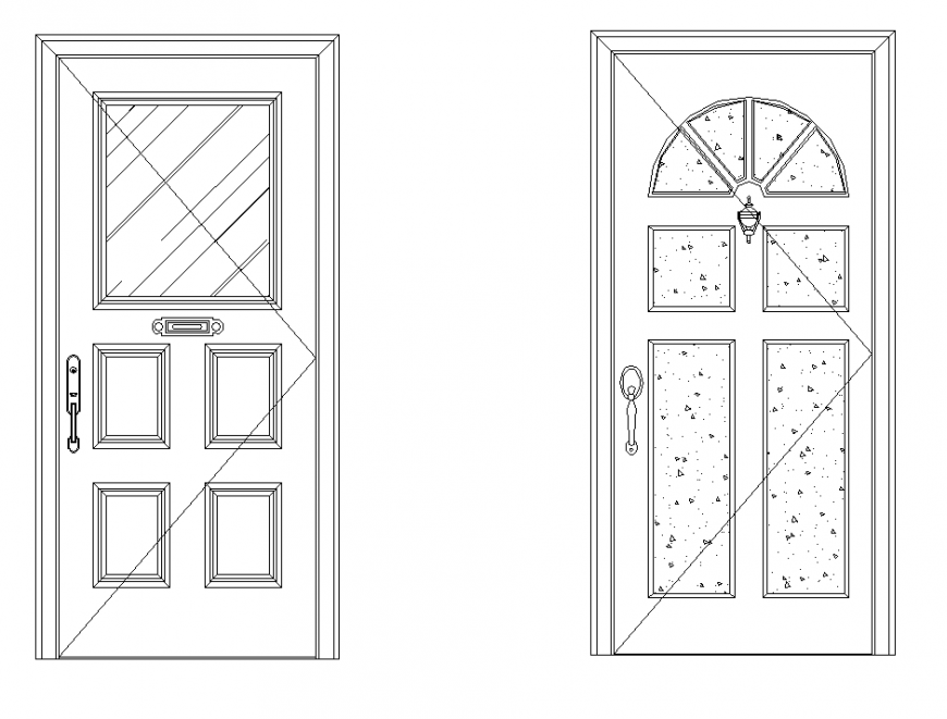 House door detail elevation 2d view CAD furniture layout file