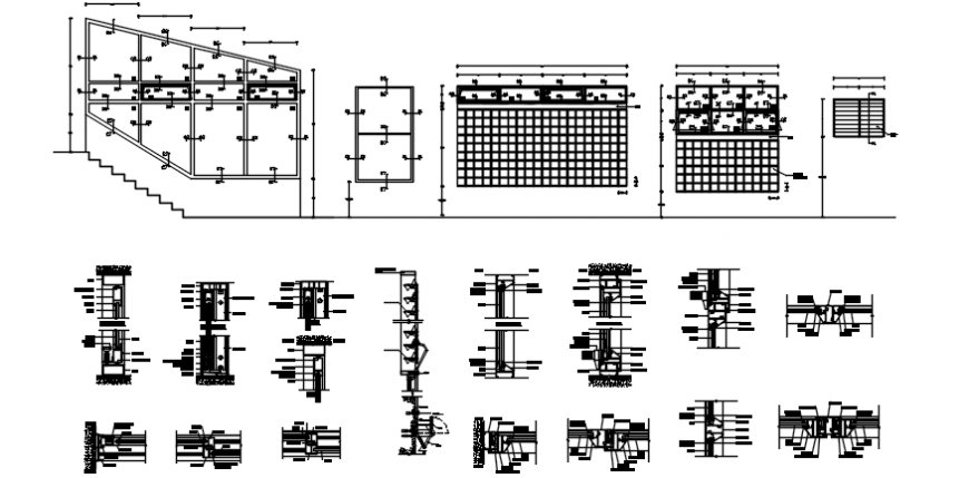 House doors, window and gate elevation and 2d installation details dwg file