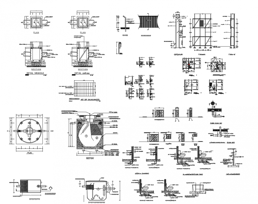 House doors and window installation and structure cad drawing details dwg file