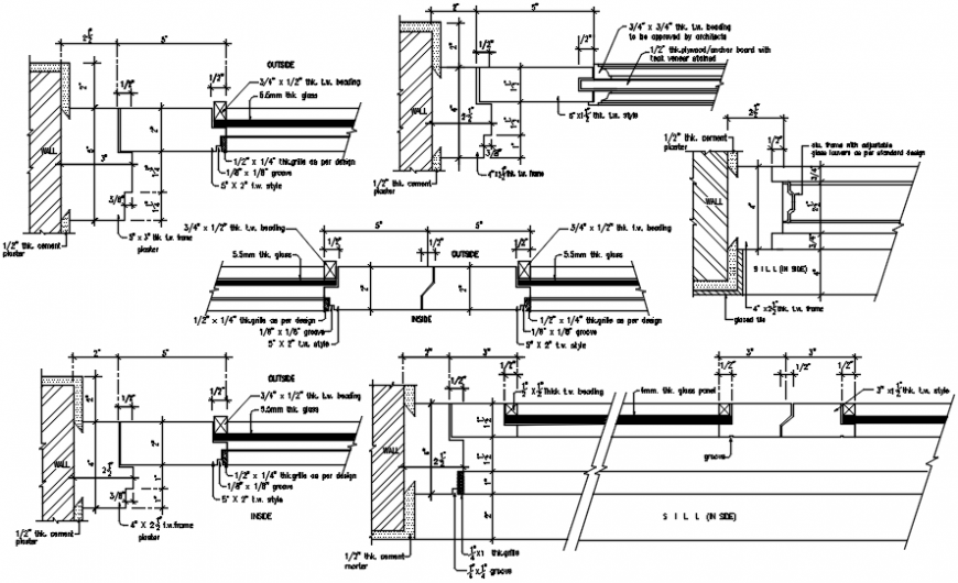 House doors coupling and joinery cad drawing details dwg file