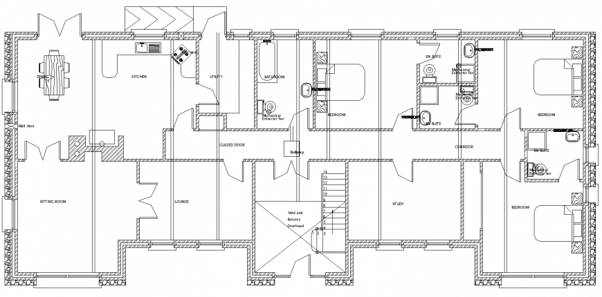 House drawing plan in dwg file.