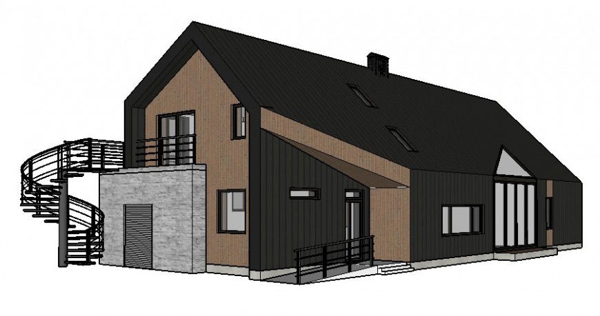 House drawings 3d model details in sketch-up software