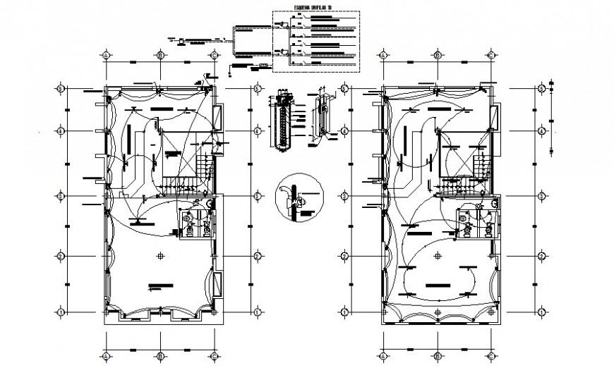 House electrical installation details 2d view in autocad