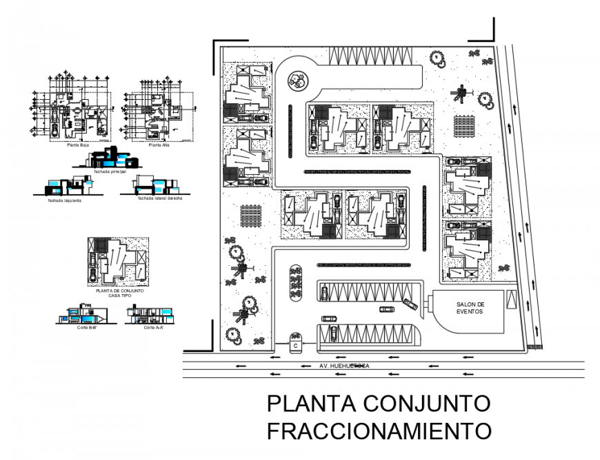 House elevation, section, floor plan and auto-cad details dwg file