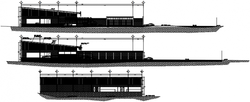 House elevation and section cad drawing details dwg file