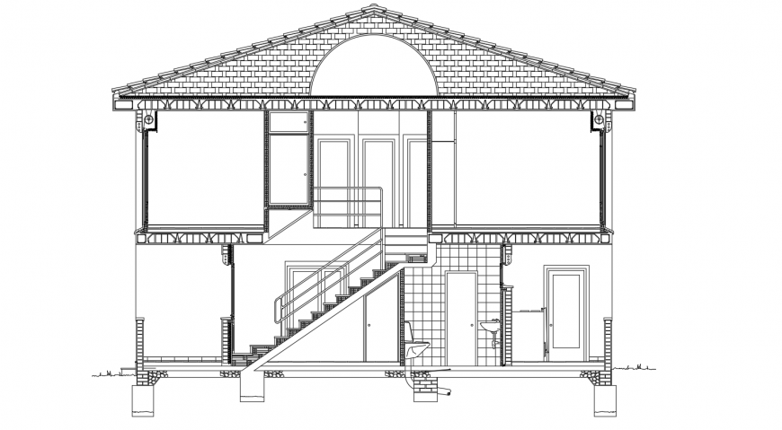House elevation design dwg file
