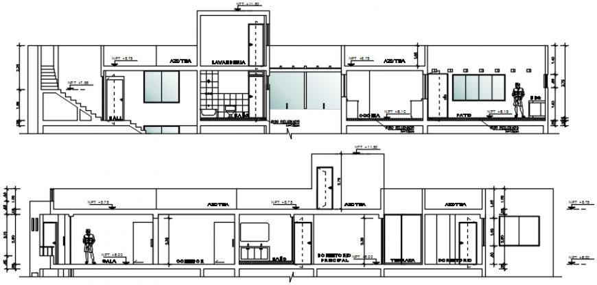 House elevation in AutoCAD software
