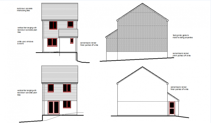 House elevation plan layout file