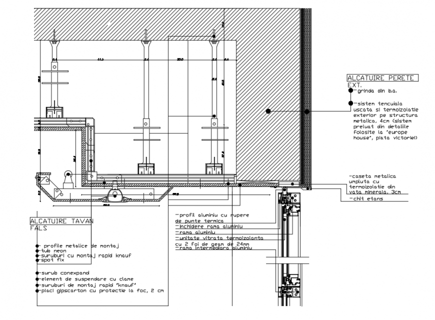 House false ceiling construction cad drawing details dwg file