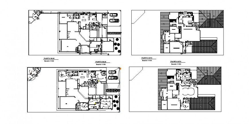 House first and second floor plan and electrical layout plan cad drawing details dwg file
