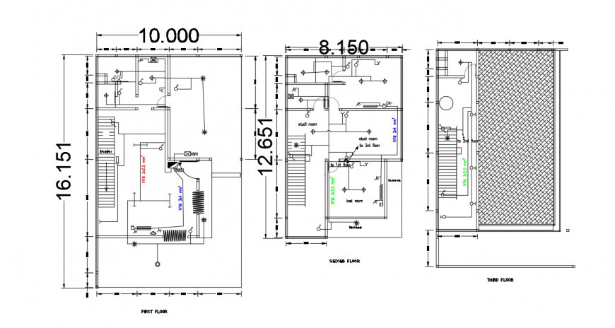 House floor electrical connection cad drawing details dwg file