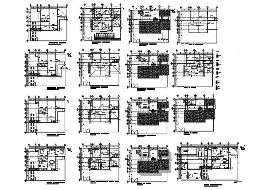 House floor plan, cover plan and framing plan details dwg file