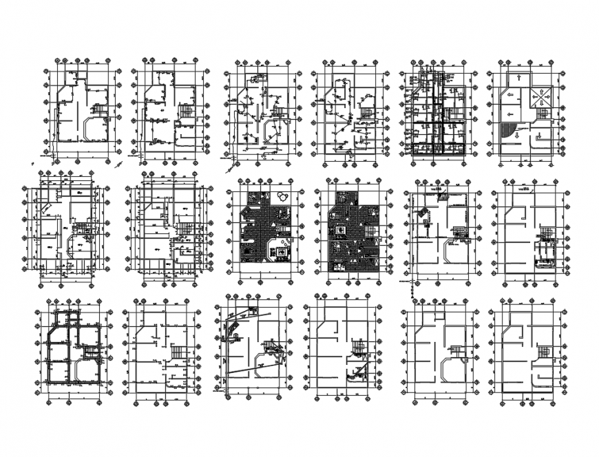 House floor plan, electrical and layout plan, framing plan and auto-cad details dwg file