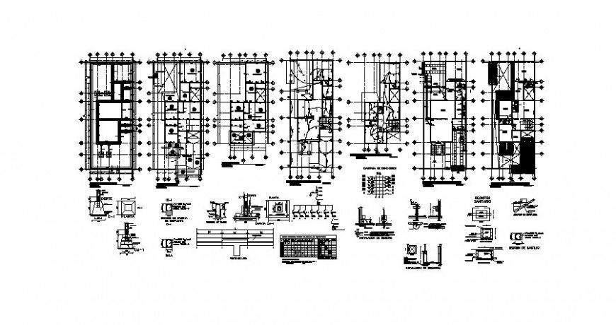 House floor plan, electrical layout plan and structure cad drawing details dwg file