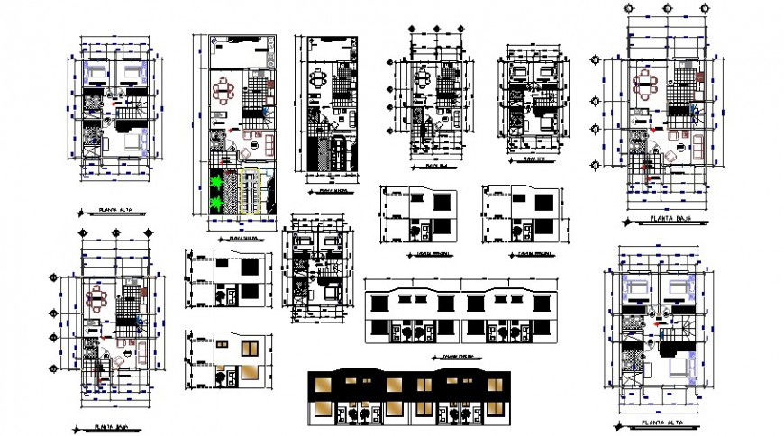 House floor plan and elevation in auto cad