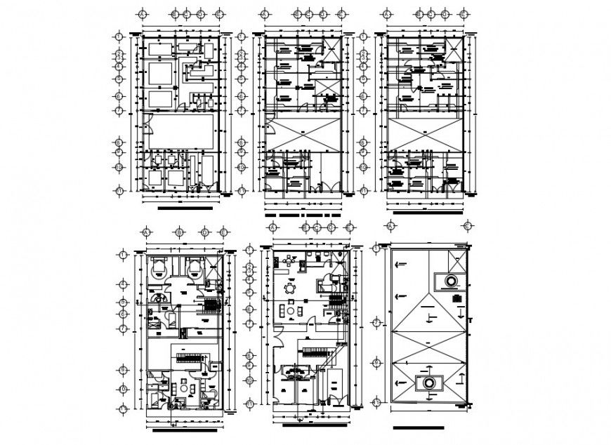 House floor plan detail and sectional detail dwg file in autocad format