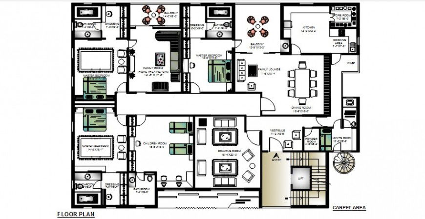 House floor plan furniture view model
