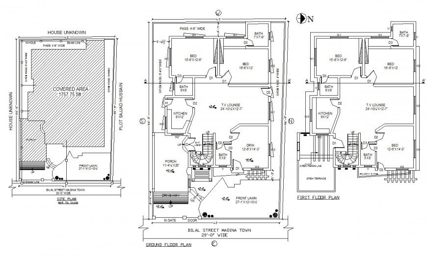 House floor plan in auto cad files
