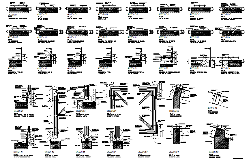 House floors constructive structure cad drawing details dwg file