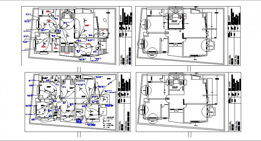House floors electrical layout installation plan cad drawing details dwg file