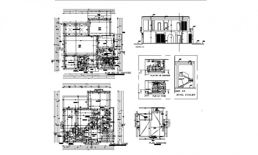 House floors layout plan and framing plan structure cad drawing details dwg file