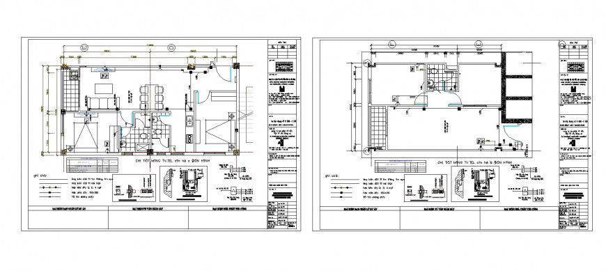 House floors layout plan and sanitary installation cad drawing details dwg file