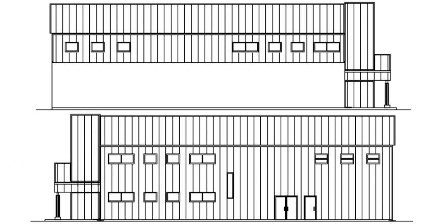 House front and back wall elevation cad drawing details dwg file