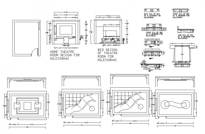 House furniture blocks and car pantry details for single family house dwg file