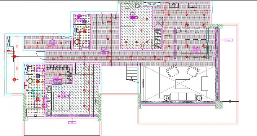 House general layout plan cad drawing details dwg file