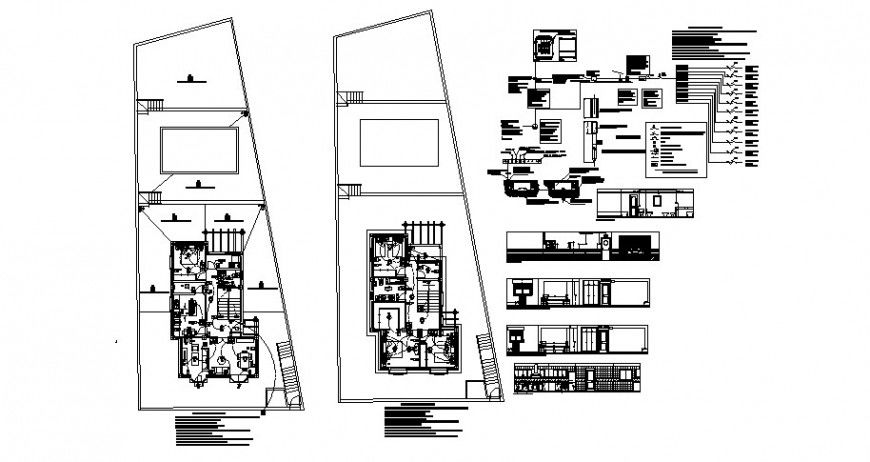 House ground and first floor electrical installation layout plan and auto-cad details dwg file