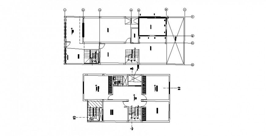 House ground and first floor layout plan auto-cad drawing details dwg file