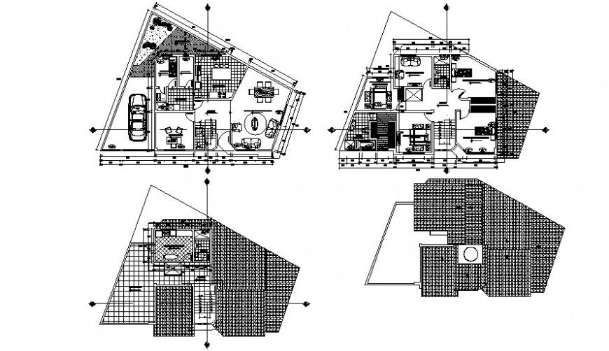 House ground and first floor with structure drawing details dwg file