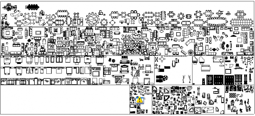 House hold furniture blocks in dwg file.