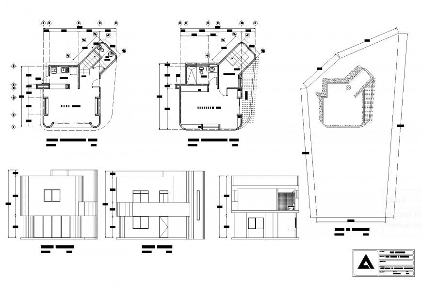 House in nautical plan and elevation layout file